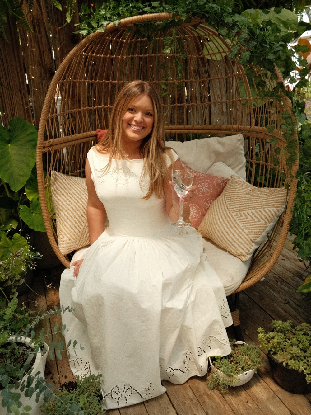 House of CB Lauren White Cotton Broderie Anglaise Boat Neck Maxi Dress - Picture 5 of 10